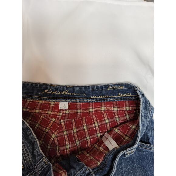 EDDIE BAUER FLANNEL LINED BOYFRIEND RELAXED JEANS SIZE 10 - Picture 9 of 11